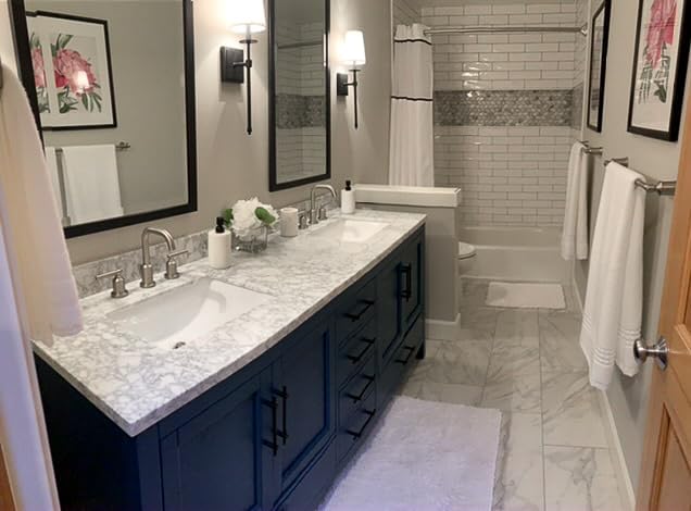 Frame My Mirror Black Bathroom Mirror for Wall, 30" x 54" Black Bathroom Vanity Mirror, Made in USA, Hangs Horizontally or Vertically, Ellis Design