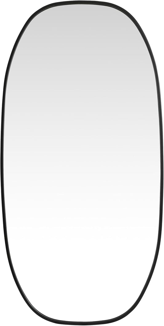 Gleam, Metal Frame Oval Mirror 24X48 Inch in, Modern, Black