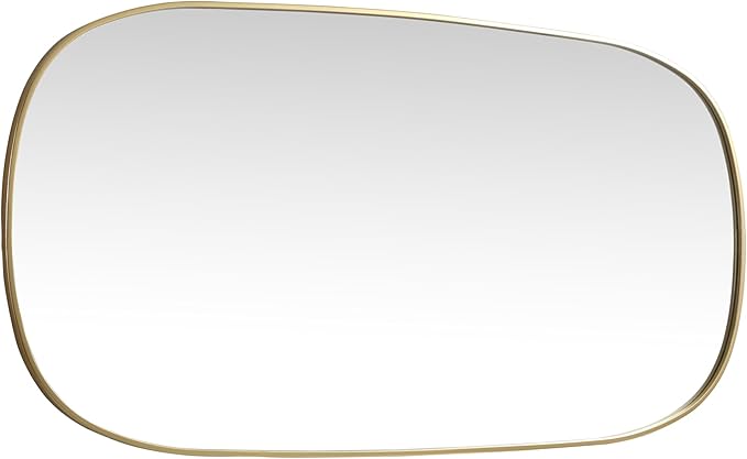 Gleam, Metal Frame Oval Mirror 30X60 Inch in, Modern, Brass