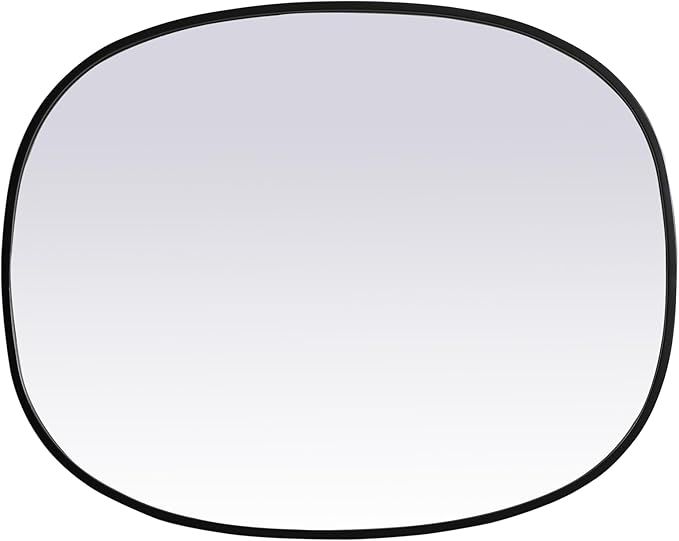Gleam, Metal Frame Oval Mirror 24X30 Inch in, Modern, Black