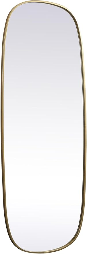 Gleam, Metal Frame Oval Mirror 24X60 Inch in, Modern, Brass