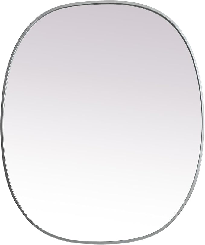 Gleam, Metal Frame Oval Mirror 30X36 Inch in, Modern, Silver