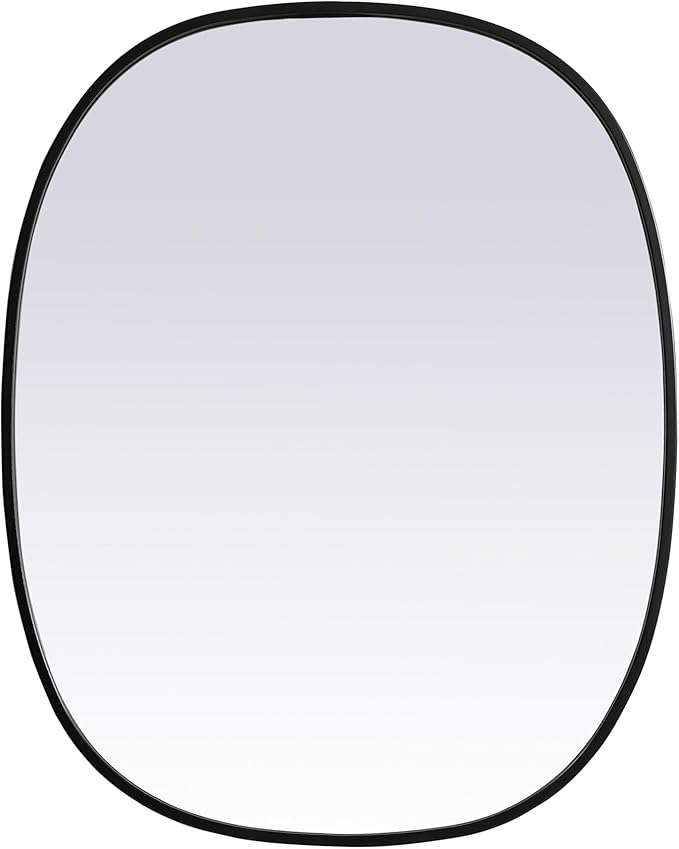 Gleam, Metal Frame Oval Mirror 24X30 Inch in, Modern, Black