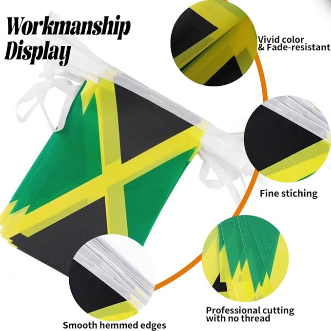 Jamaica Flag Small Mini Jamaican Flag Banner Decorations for Parades, Parties, Classrooms, Gardens, and Festivals (Jamaica)