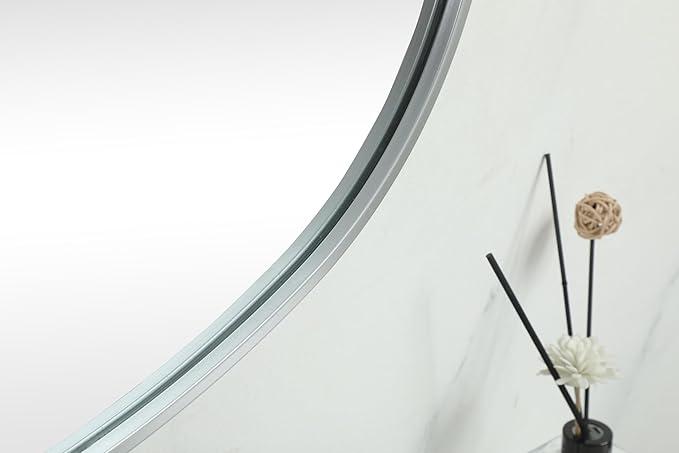 Gleam, Metal Frame Oval Mirror 30X60 Inch in, Modern, Silver