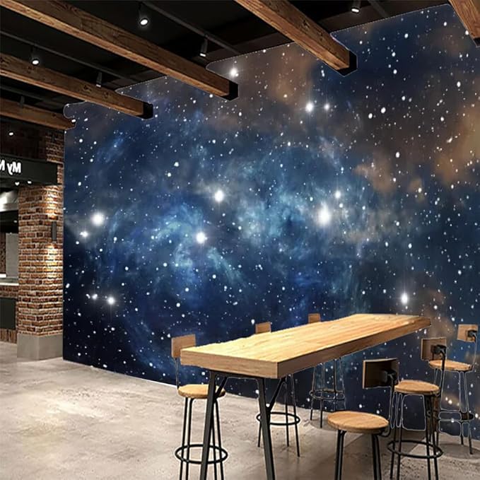 GeRRiT Universe Starry Sky Wall Mural Decal, Galaxy Stars Peel and Stick Wallpaper Wall Stickers for Dormitory Office Home Decor Living Room Bedroom Wall Decor,99""W x66""H