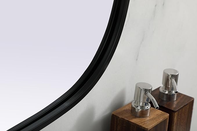 Gleam, Metal Frame Oval Mirror 20X36 Inch in, Modern, Black