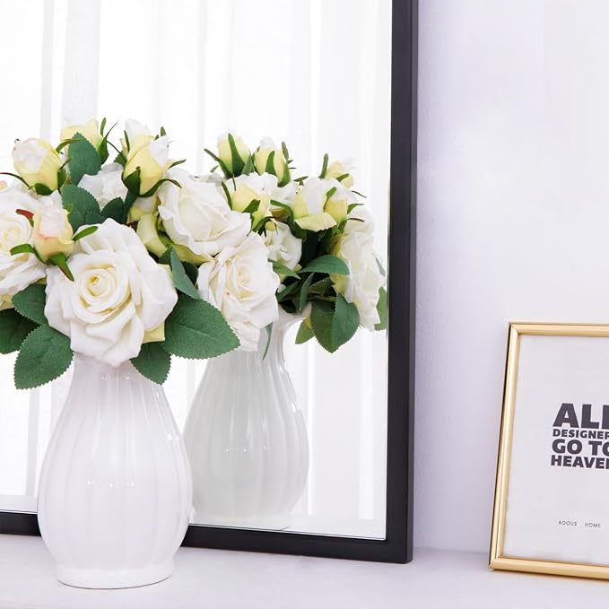 Chende Large Black Mirror, 47'' x 32'' Arched Mirror with Wooden Frame, Modern Decorative Wall Mirror for Living Room, Fireplace, Entryway