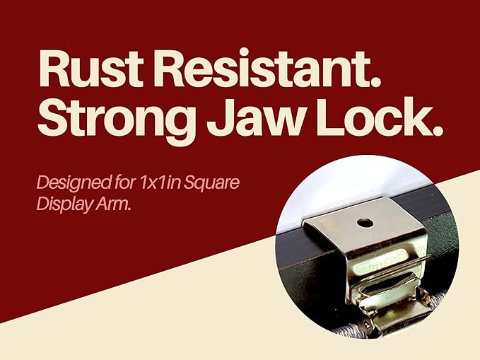 Rug Clips Heavy Duty – 100 Pack Rug Grippers with Alligator Jaw Grip for Hanging Large Rugs, Mats – with 1"x1" Base for Display Rack