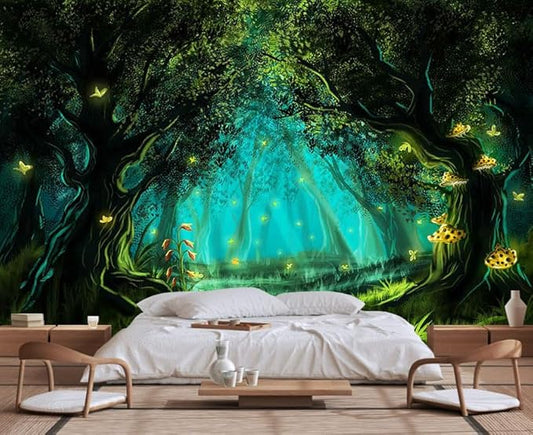 Fantasy Forest Wallpaper, Large Wall Background Mural for Living Room Sofa Background Wall Mural(Non-self-Adhesive)