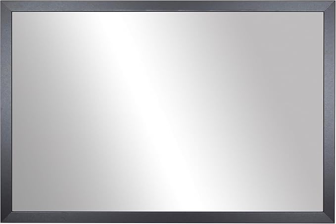 Frame My Mirror Black Bathroom Mirror for Wall, 30" x 54" Black Bathroom Vanity Mirror, Made in USA, Hangs Horizontally or Vertically, Ellis Design