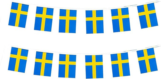 Sweden Flag Small Mini Swedish Flag Banner Decorations for Parades, Parties, Classrooms, Gardens, and Festivals (Sweden)