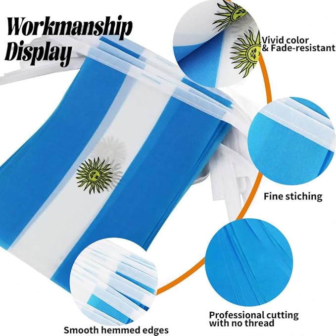 Argentina Flag Small Mini Argentine Flag Banner Decorations for Parades, Parties, Classrooms, Gardens, and Festivals (Argentina)