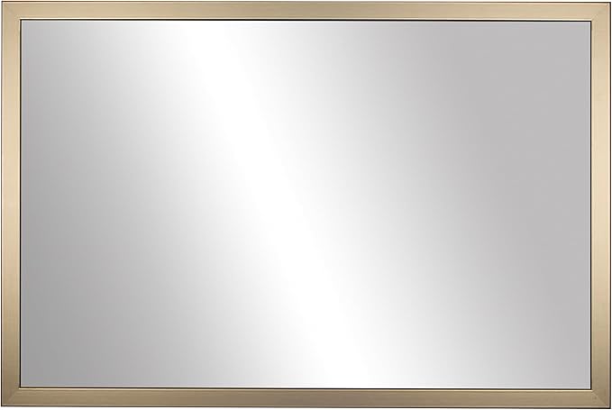 Frame My Mirror Gold Bathroom Mirror for Wall, 20" x 24" Champagne Bronze Bathroom Vanity Mirror, Made in USA, Hangs Horizontally or Vertically, Ellis Design