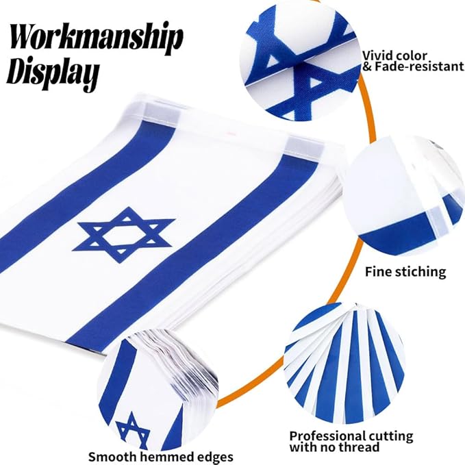 Israel Flag Small Mini Israeli Flag Banner Decorations for Parades, Parties, Classrooms, Gardens, and Festivals (Israel)