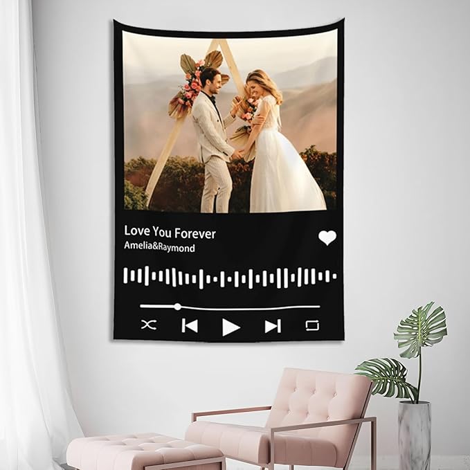 Custom Photo Backdrop For Wall Bedroom Customized Tapestry Personalized Image Text Photo Customized Funny Tapestry Signs Custom Banners Personalized Song Vertical Tapestries 60×80in