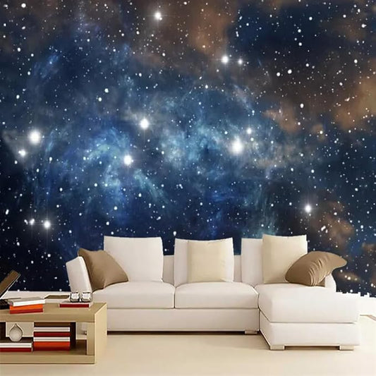 GeRRiT Universe Starry Sky Custom Mural, Galaxy Stars Waterproof Durable Wrinkle Free Space Decor Art Large Murals for Living Room Tv Sofa Background Wall Sticker Decor,116""W x91""H