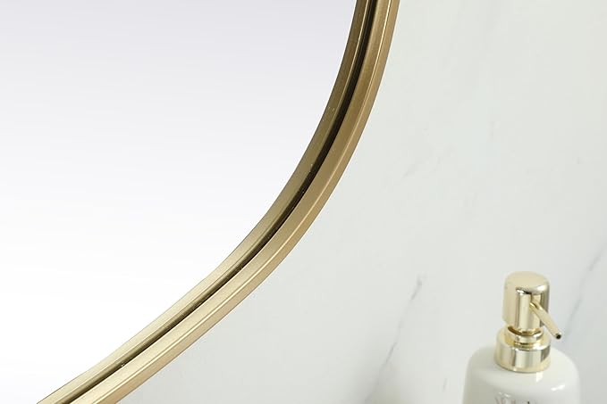 Gleam, Metal Frame Oval Mirror 24X60 Inch in, Modern, Brass