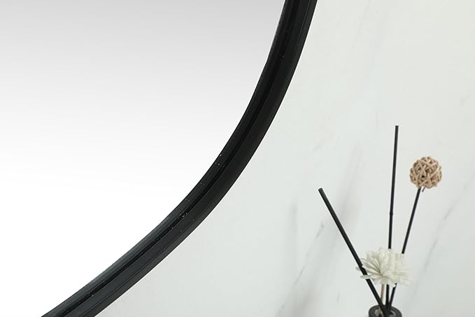 Gleam, Metal Frame Oval Mirror 30X60 Inch in, Modern, Black