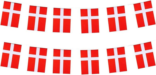 Denmark Flag Small Mini Danish Flag Banner Decorations for Parades, Parties, Classrooms, Gardens, and Festivals (Denmark)