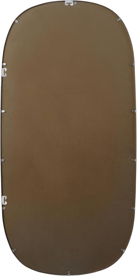 Gleam, Metal Frame Oval Mirror 30X60 Inch in, Modern, Silver