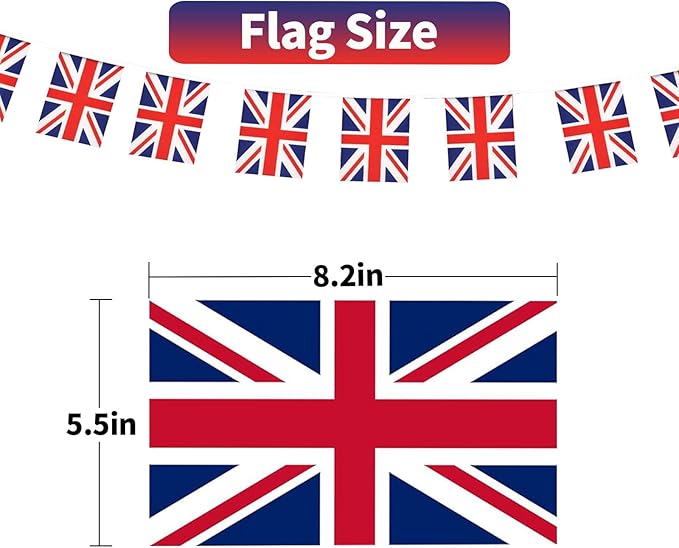 United Kingdom Flag Small Mini UK Flag Banner Decorations for Parades, Parties, Classrooms, Gardens, and Festivals (United Kingdom)