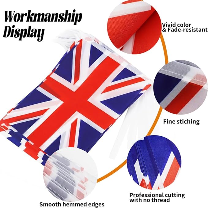 United Kingdom Flag Small Mini UK Flag Banner Decorations for Parades, Parties, Classrooms, Gardens, and Festivals (United Kingdom)