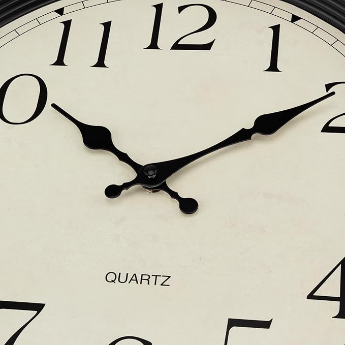 Foxtop Large Wall Clock 18 Inch Silent Non Ticking Battery Operated Classic Vintage Retro Wall Clock Decorative for Living Room Kitchen Home Office (Bronze)