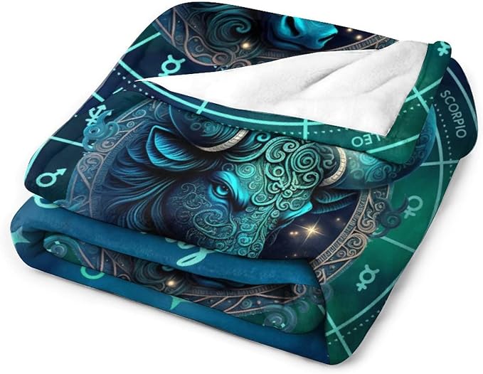 Taurus Blanket Gifts, 80" x 60" Rectangular Flannel Zodiac Throw Blanket Cozy, Gift for Boys Girls Teen Women Men Tarot Cards Lovers Birthday Anniversary Festival