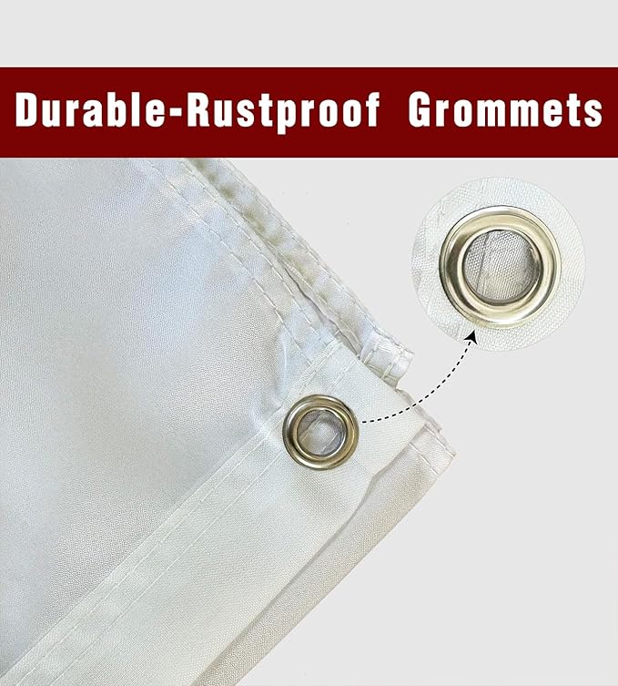 Just Married Flag Banner Outdoor Indoor Decoration Flag 3x5 FT Double Stitched Polyester with Brass Grommets (White)