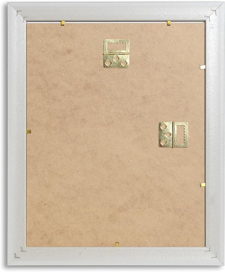 VictoR 8,5x11 Picture Frame Rubens White Silver - Picture Frames 8.5 x 11 - with Shutterproof Acrylic Glass - Antique - White 8.5 by 11 - only for hanging