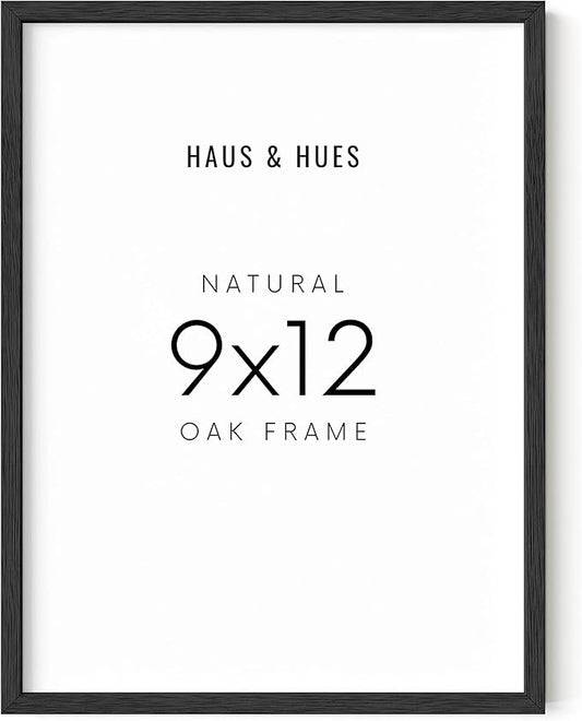 HAUS AND HUES 9x12 Black Oak Frame - Poster Holder and Wall Display (Wood Finish)