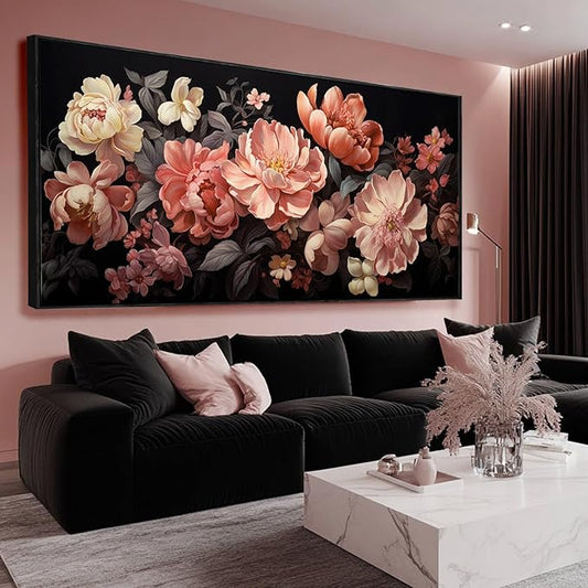 SDYA Large Wall Art Flowers Canvas Prints Home Decor Colorful Botanical Picture Bedroom Decor Aesthetic Paintings for Living Room Bathroom Office Decor 30x60 Inch