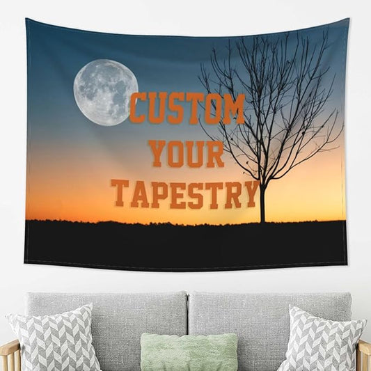 EastSail Custom Tapestry, Personalized Pictures Photos Text for Home, Dorm, Party, Living Room Backdrop Decor Horizontal 80x60 Inch