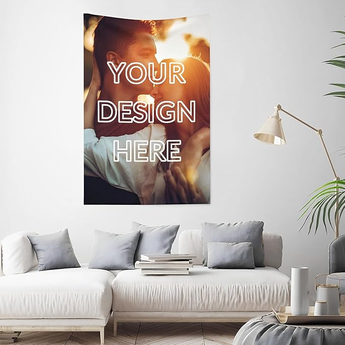 Custom Photo Backdrop For Wall Bedroom Customized Tapestry Personalized Image Text Photo Customized Funny Tapestry Signs Custom Banners Personalized Single Picture Vertical Tapestries 60×80in