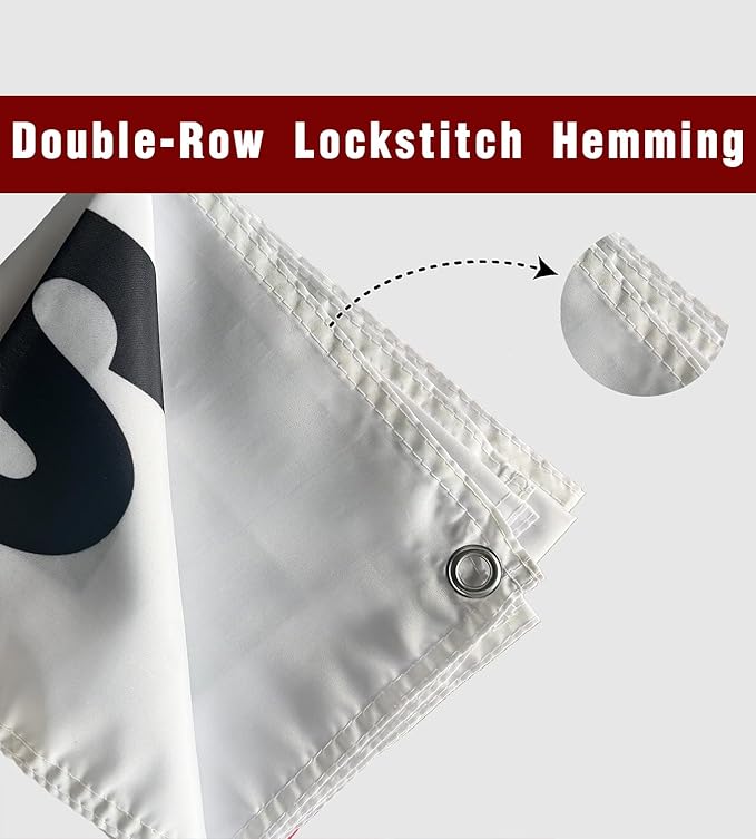 Just Married Flag Banner Outdoor Indoor Decoration Flag 24x72inch Single Stitched Polyester with Brass Grommets (White)