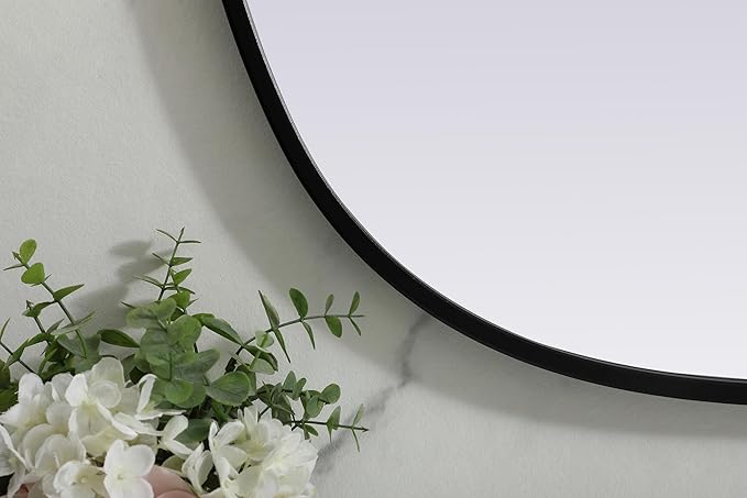 Gleam, Metal Frame Oval Mirror 24X30 Inch in, Modern, Black