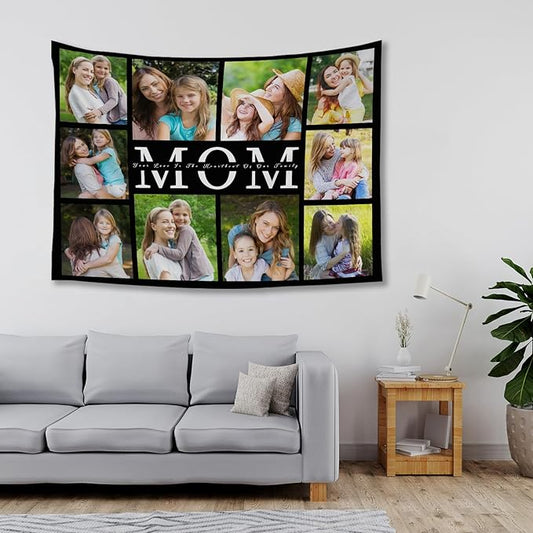 Custom Tapestry For Wall Bedroom Customized Backdrop Personalized Image Text Photo Customized Funny Tapestry Signs Custom Banners Personalized Mother's Day Horizontal Tapestries 30×40in