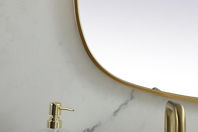 Gleam, Metal Frame Oval Mirror 24X60 Inch in, Modern, Brass