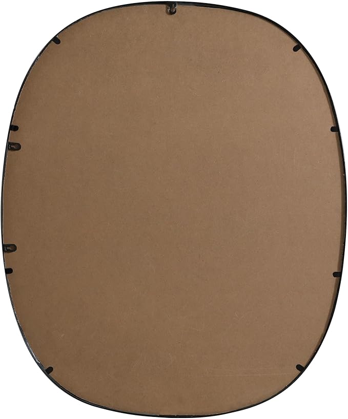 Gleam, Metal Frame Oval Mirror 30X36 Inch in, Modern, Black