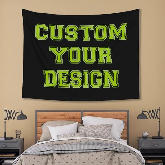 Custom Tapestry For Wall Bedroom Customized Backdrop Personalized Image Text Photo Customized Funny Tapestry Signs Custom Banners Personalized Horizontal Model Tapestries 30×40in