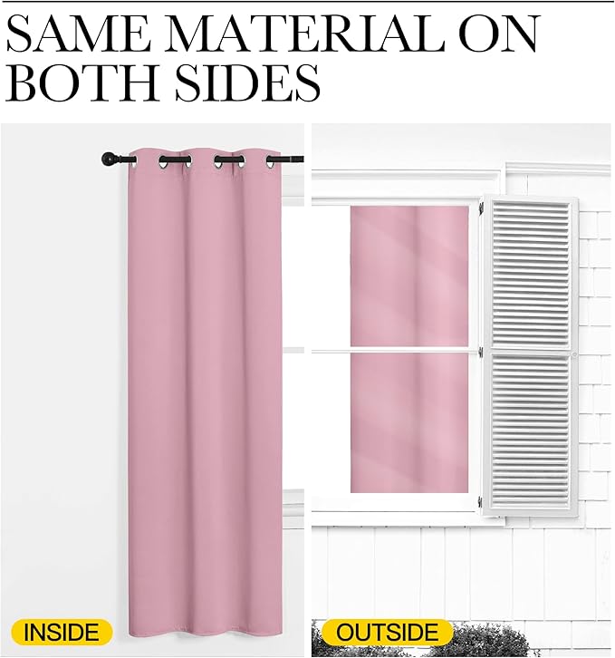 NICETOWN Crystal Pink Blackout Curtains 108" Long, 55" Wide, 2 Pieces for Office, Dining, Guest Room - Sound Reducing, Heat and Cold Block Panels for Modern Decorative