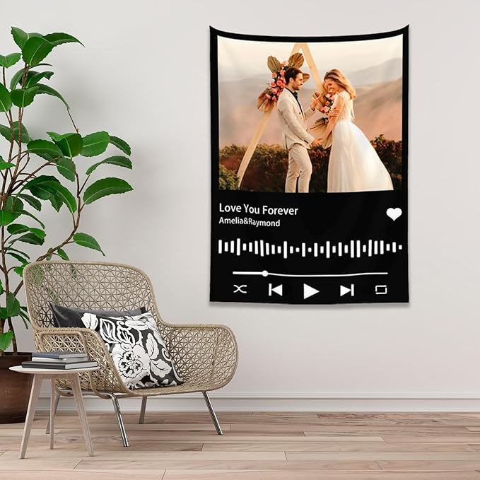 Custom Photo Backdrop For Wall Bedroom Customized Tapestry Personalized Image Text Photo Customized Funny Tapestry Signs Custom Banners Personalized Song Vertical Tapestries 60×80in