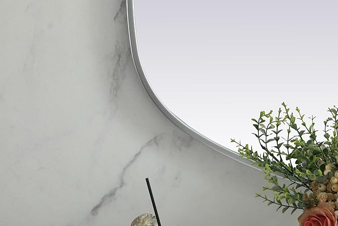 Gleam, Metal Frame Oval Mirror 24X48 Inch in, Modern, Silver