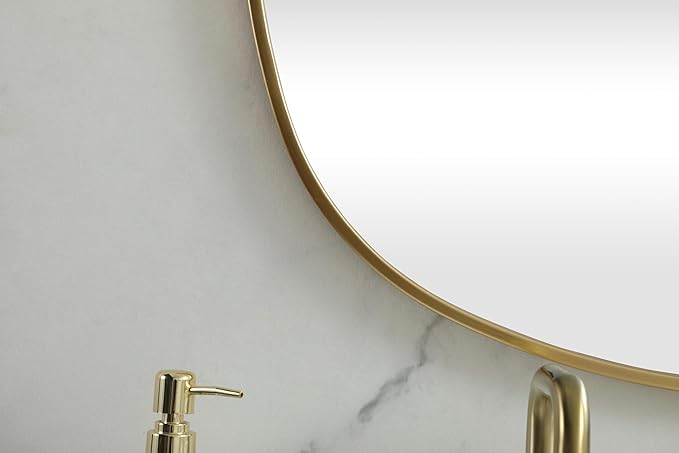 Gleam, Metal Frame Oval Mirror 30X60 Inch in, Modern, Brass