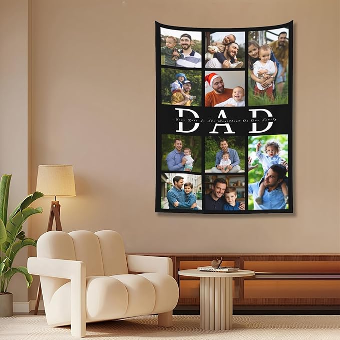Custom Photo Backdrop For Wall Bedroom Customized Tapestry Personalized Image Text Photo Customized Funny Tapestry Signs Custom Banners Personalized Dad's Day vertical Tapestries 60×80in