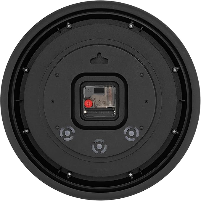 Foxtop 14 Inch Wall Clock Battery Operated Silent Non-Ticking Round Classic Vintage Retro Wall Clock Decorative for Living Room Kitchen Home Office (Black)