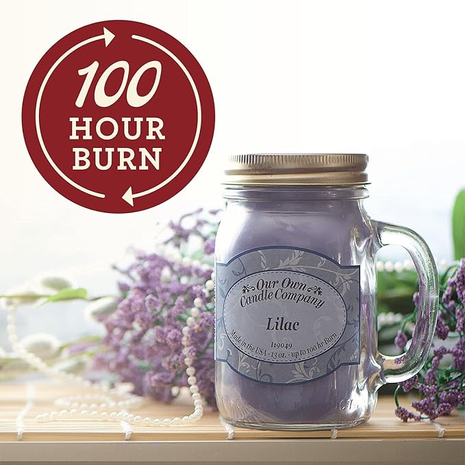 Our Own Candle Company, Clothesline Scented Mason Jar Candle, 100 Hour Burn Time, Made in The USA - 13 Ounces