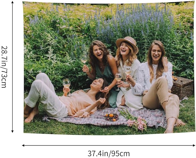 EastSail Custom Tapestry, Personalized Pictures Photos Text for Home, Dorm, Party, Living Room Backdrop Decor Horizontal 29x37 Inch