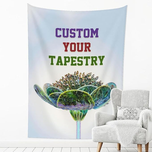EastSail Custom Tapestry, Personalized Pictures Photos Text for Home, Dorm, Party, Living Room Backdrop Décor Vertical 90x60 Inch